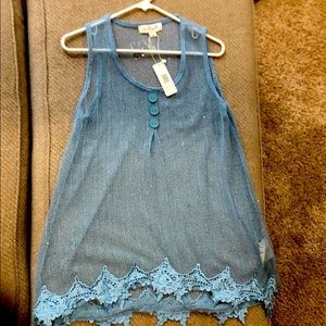 Simple noelle mesh and sequin tank top - s/m